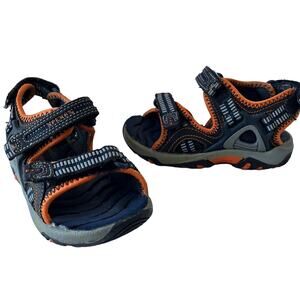 Sperry Top Sider Wave Crusher Little Boys Sandals Size 8W Blue Orange Adjustable